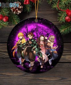 Demon Slayer Team Pink Moonlight Christmas Ornament Demon Slayer Team Pink Moonlight Christmas Ornament