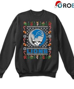 Detroit Lions X Grateful Dead Christmas Ugly Sweatshirt