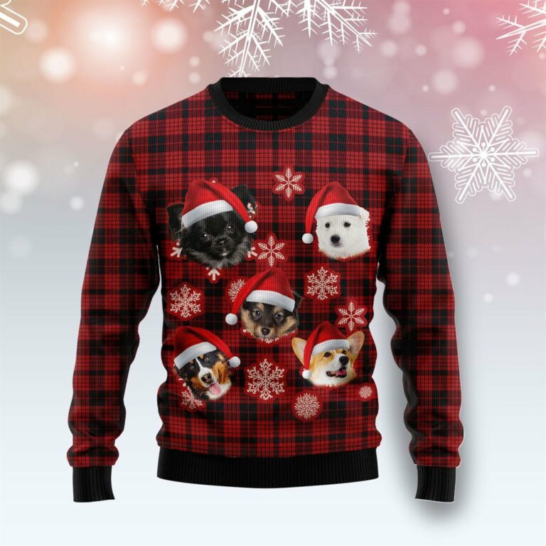 Dog Christmas Snowflake Ugly Christmas Sweatshirt, Sweater
