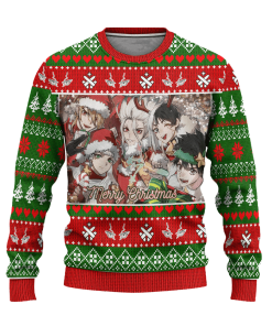 dr stone anime ugly christmas sweater custom green xmas gift 1 npHKf