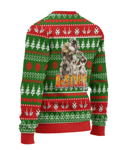 Dr Stone Anime Ugly Christmas Sweater Custom Green Xmas Gift