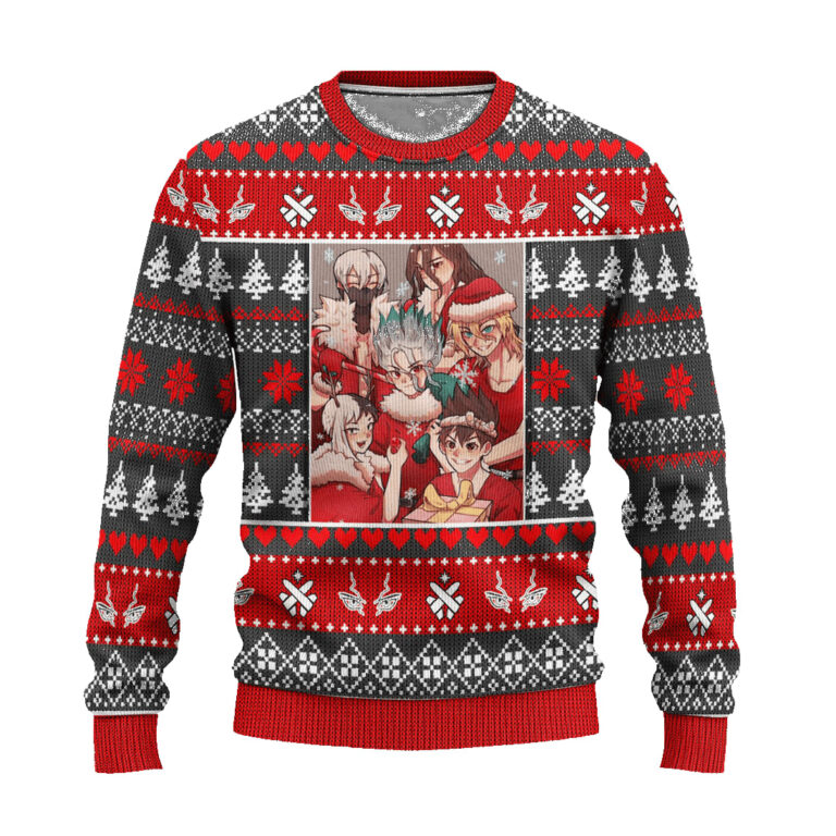 Dr Stone Anime Ugly Christmas Sweatshirt Custom Xmas Gift
