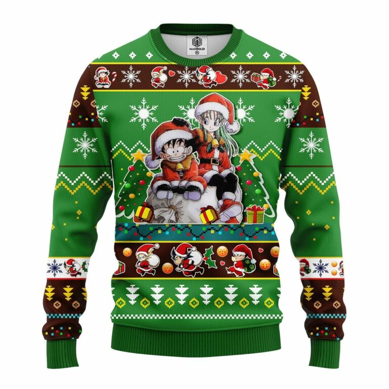 Dragon Ball Anime Ugly Christmas Sweater Green