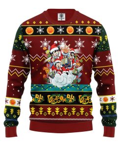 dragon ball ugly christmas sweatshirt red brown 1 dqp9o