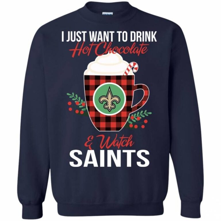 Drink Hot Chocolate & Watch Dallas Stars Ugly Christmas Sweatshirt