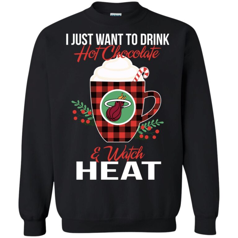 Drink Hot Chocolate Watch Miami Heat Ugly Christmas Sweatshirt