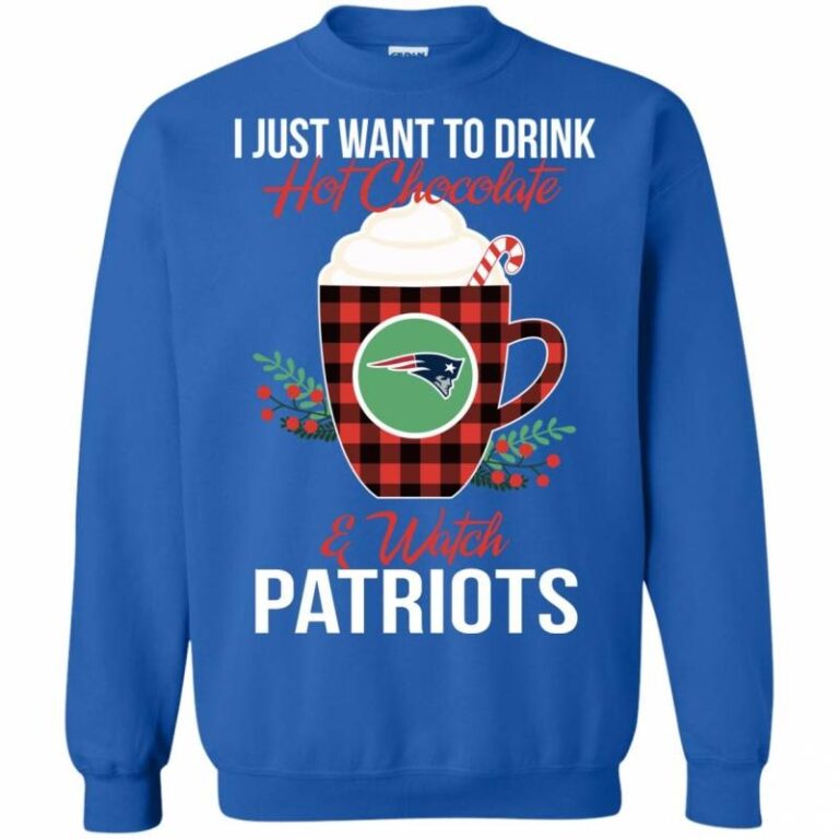 Drink Hot Chocolate & Watch New England Patriots Ugly Christmas Sweater