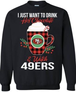 drink hot chocolate watch san francisco 49ers ugly christmas sweatshirt 6 lv4IK