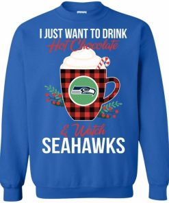 drink hot chocolate watch seattle seahawks ugly christmas sweatshirt 3 OnvWo