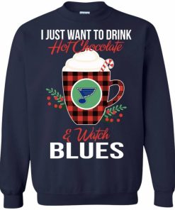 Drink Hot Chocolate & Watch St. Louis Blues Ugly Christmas Sweater