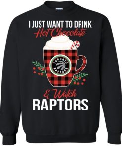 drink hot chocolate watch toronto raptors ugly christmas sweatshirt 1 DK5j7