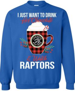 drink hot chocolate watch toronto raptors ugly christmas sweatshirt 4 KQjTa