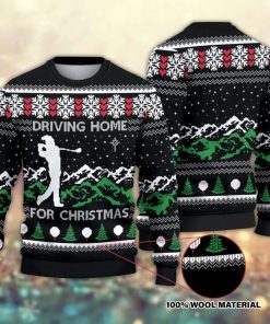 Driving Home For Christmas Golf Drive Golfer Christmas Golf Golf Christmas Ugly Sweatshirt, Sweater
