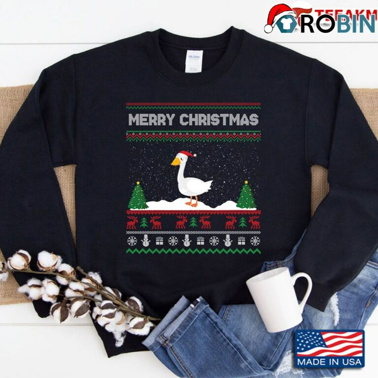 Duck Ugly Christmas Sweatshirt Funny Santa Duck Christmas Gifts Sweatshirt