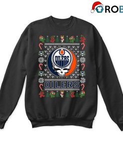 Edmonton Oilers X Grateful Dead Christmas Ugly Sweatshirt