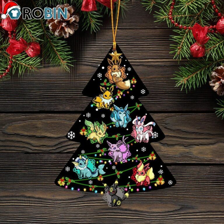 Eevee Evolution Cute Pokemon Anime Christmas Tree Circle Ornament – Christmas Decorations