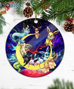Eevee Evolution Pokemon Family Love You To The Moon Galaxy Ornament – Christmas Decorations Eevee Evolution Pokemon Family Love You To The Moon Galaxy Ornament – Christmas Decorations