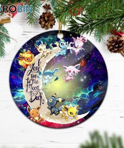 Eevee Evolution Pokemon Love You To The Moon Galaxy Circle Ornament – Christmas Decorations Eevee Evolution Pokemon Love You To The Moon Galaxy Circle Ornament – Christmas Decorations