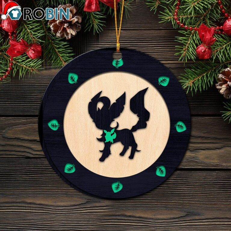 Eevee Leafeon Evolution Pokemon Ghost Circle Ornament – Christmas Decorations