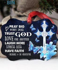 elegant butterfly and cross ornament pray big and worry small 1 kxepkm