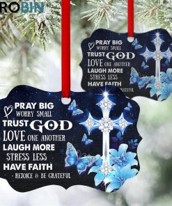 Elegant Butterfly And Cross Ornament – Pray Big And Worry Small Elegant Butterfly And Cross Ornament – Pray Big And Worry Small