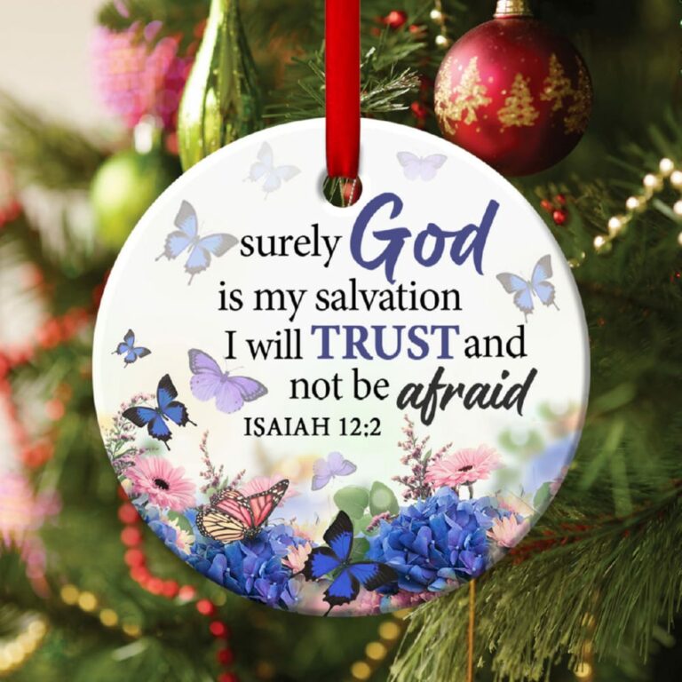 Elegant Christian Circle Ornament God Is My Salvation