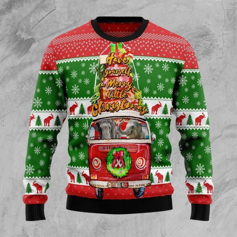 Elephant Christmas Ugly Sweatshirt, Sweater