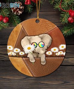 Elephant Hippie Christmas Ornament Elephant Hippie Christmas Ornament