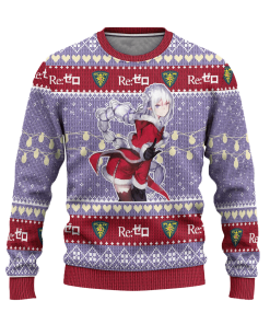 emilia anime ugly christmas sweatshirt custom re zero xmas gift 1 iyXMu