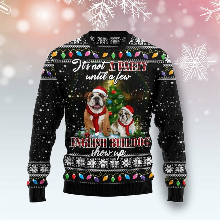 English Bulldog Ugly Christmas Sweatshirt, Sweater