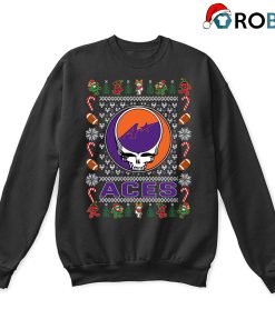 Evansville Purple Aces X Grateful Dead Christmas Ugly Sweatshirt Evansville Purple Aces X Grateful Dead Christmas Ugly Sweatshirt