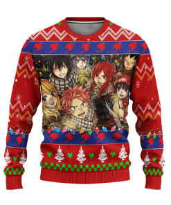 Fairy Tail Anime Ugly Christmas Sweatshirt Custom Xmas Gift Fairy Tail Anime Ugly Christmas Sweatshirt Custom Xmas Gift