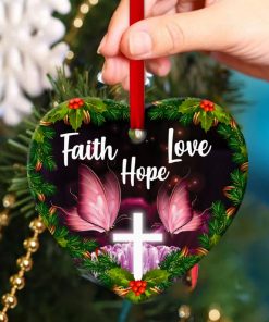 Faith, Hope And Love Mistletoe Heart Ornament Faith, Hope And Love Mistletoe Heart Ornament