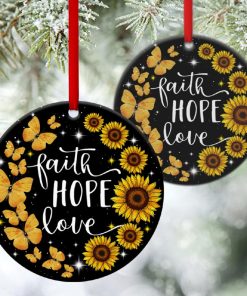 faith hope and love sunflower circle ornament 1 ZGFcG