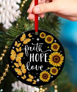 Faith, Hope And Love Sunflower Circle Ornament Faith, Hope And Love Sunflower Circle Ornament