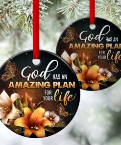 faith in god beautiful lily flower circle ornament 1 Ccnwx