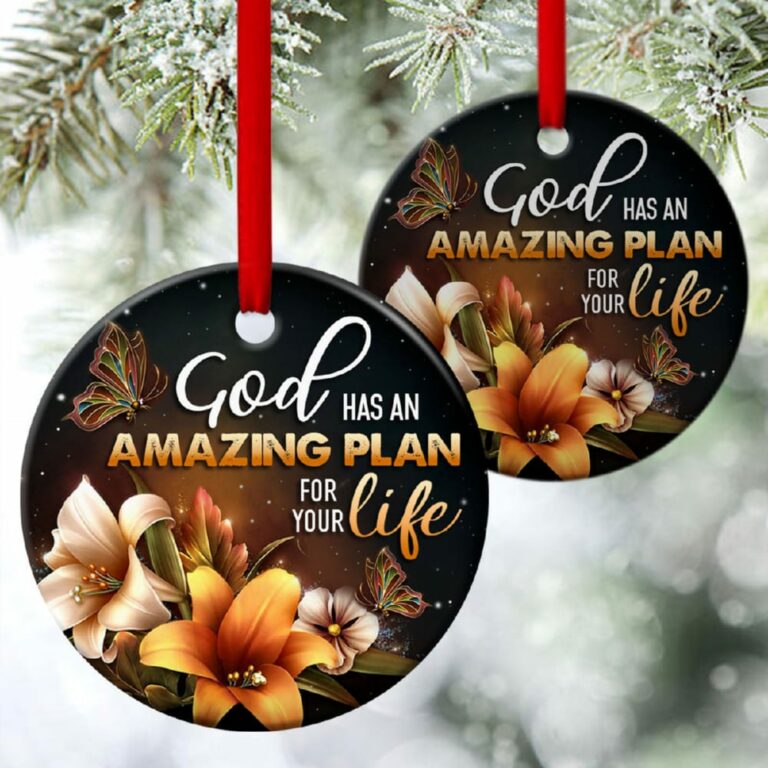 Faith In God Beautiful Lily Flower Circle Ornament