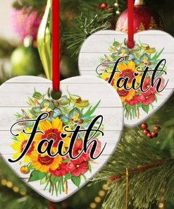 Faith In God Flower Heart Ornament Faith In God Flower Heart Ornament