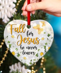 Fall For Jesus Chamomile Heart Ornament Fall For Jesus Chamomile Heart Ornament