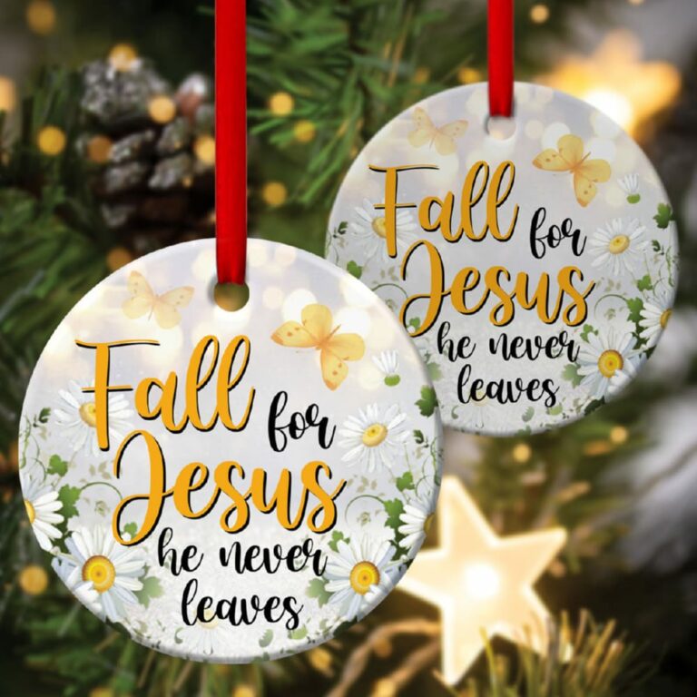Fall For Jesus Unique Christian Circle Ornament