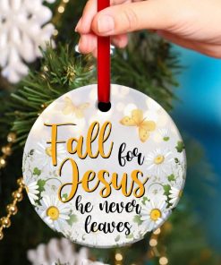 Fall For Jesus Unique Christian Circle Ornament Fall For Jesus Unique Christian Circle Ornament