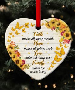 family makes life worth living special sunflower heart ornament 1 QG7Tv