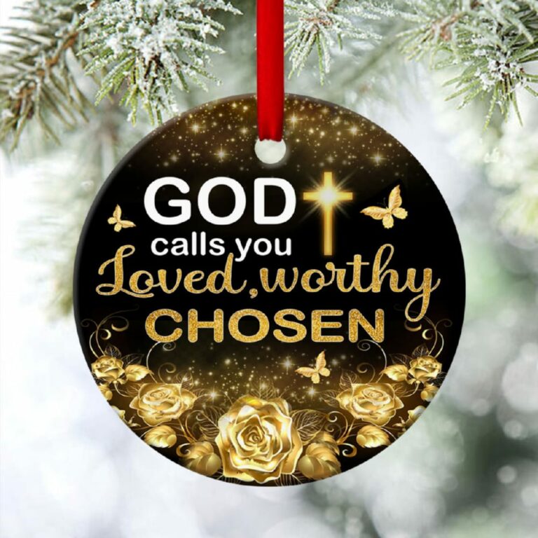 Fancy Roses Circle Ornament God Calls You Loved