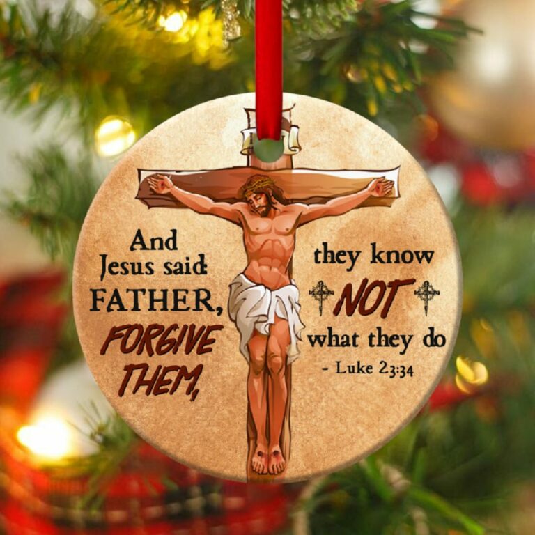 Father, Forgive Them Unique Cross And Jesus Circle Ornament