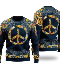 feather peace sign ugly christmas sweatshirt sweater 1 tvvjhs