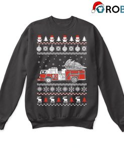 Fire Truck Brings Christmas Home Ugly Sweatshirt