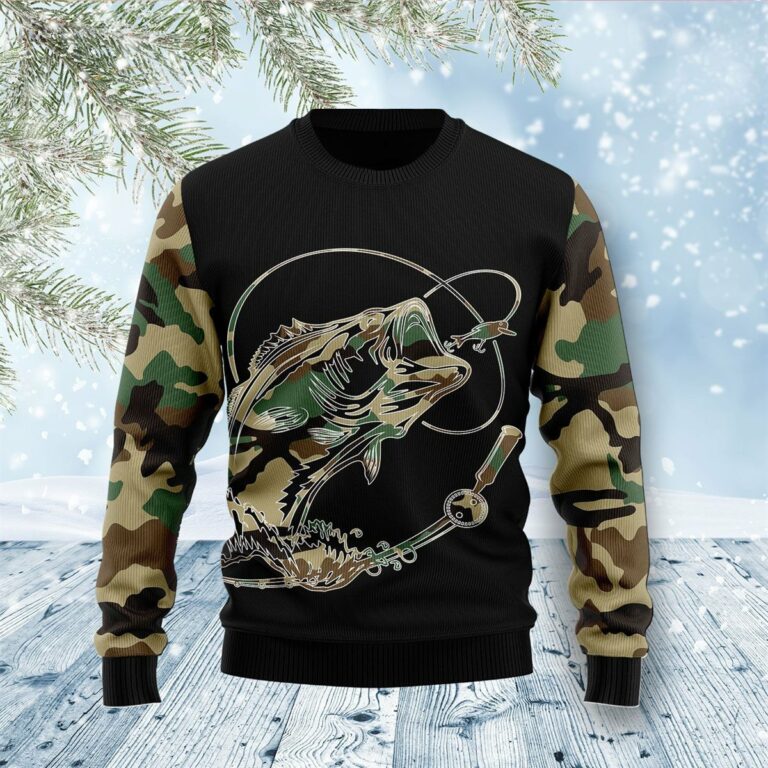 Fishing Dad Christmas Ugly Sweatshirt, Sweater