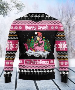 Flamingo Drunk Christmas Ugly Sweatshirt, Sweater