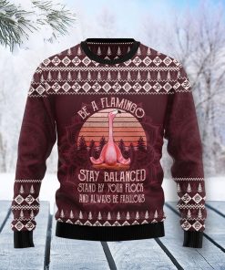 Flamingo Yoga Christmas Ugly Sweatshirt, Sweater
