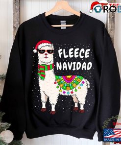 Fleece Navidad Feliz Llama Ugly Christmas Sweatshirt Alpaca